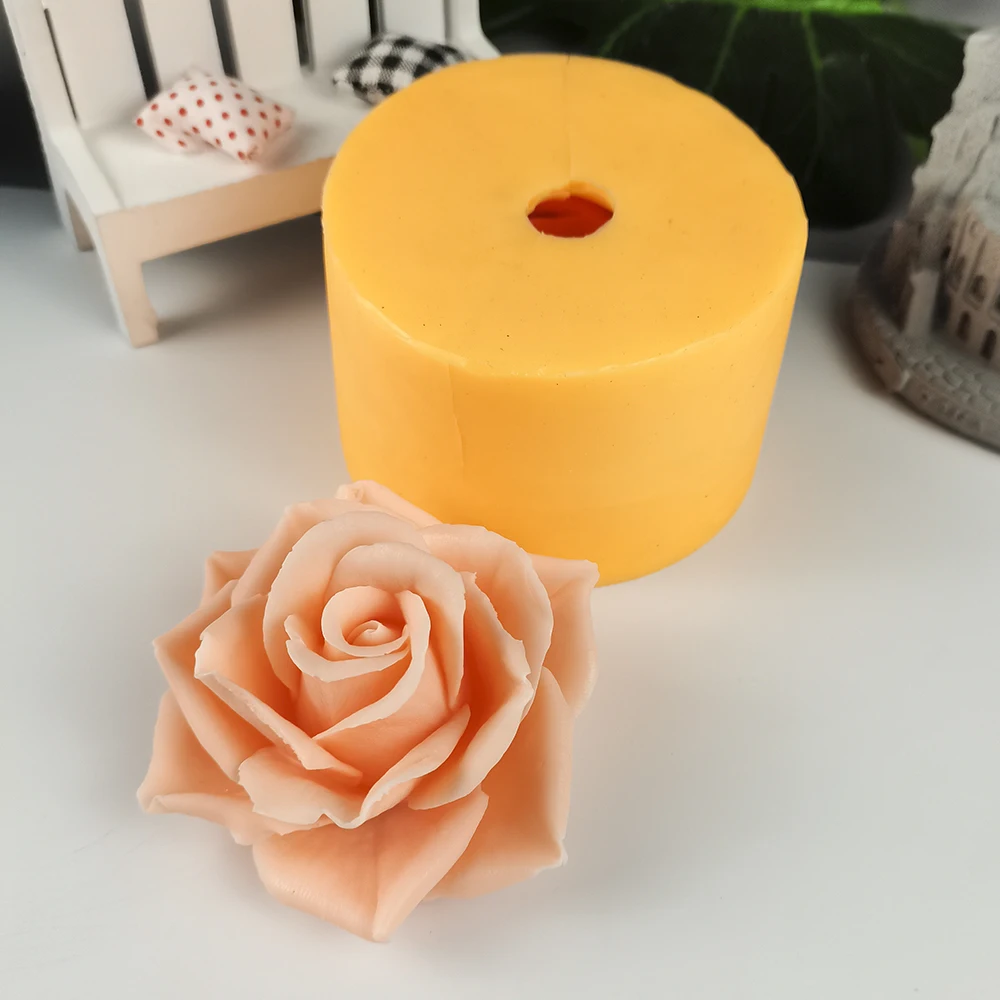 HC0287 PRZY Big Rose 3D Rose Flower Mold Decoration Plant Soap Molds Flowers Molds Silicone Candle Moulds Bouquet Making Mould