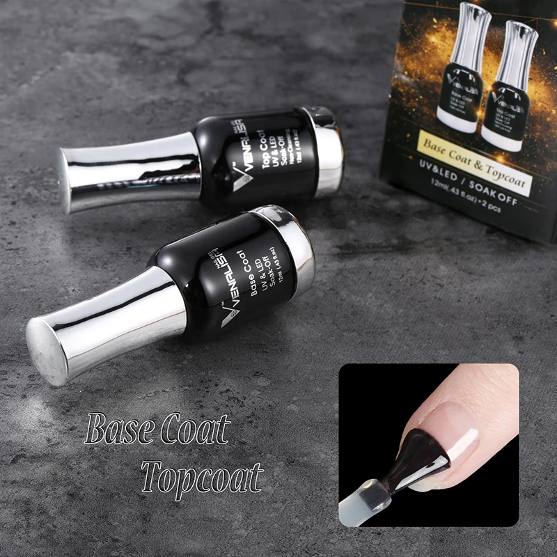 2 teile/satz Venalisa 12 ml Keine Säure Basislack Kit Nagel Anti-vergilbung Kein Wischen Top Mantel Langlebig Nail art Maniküre Nagel Kit Gel – Detail 8
