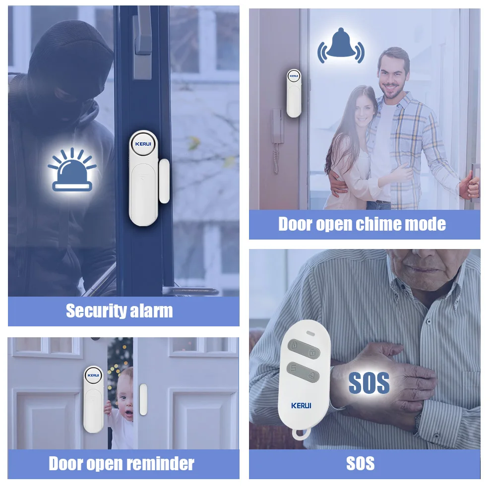 KERUI D121 Wireless Door Window sensore magnetico allarme 120dB antifurto 300ft rilevatori di telecomando sistema di allarme di sicurezza domestica