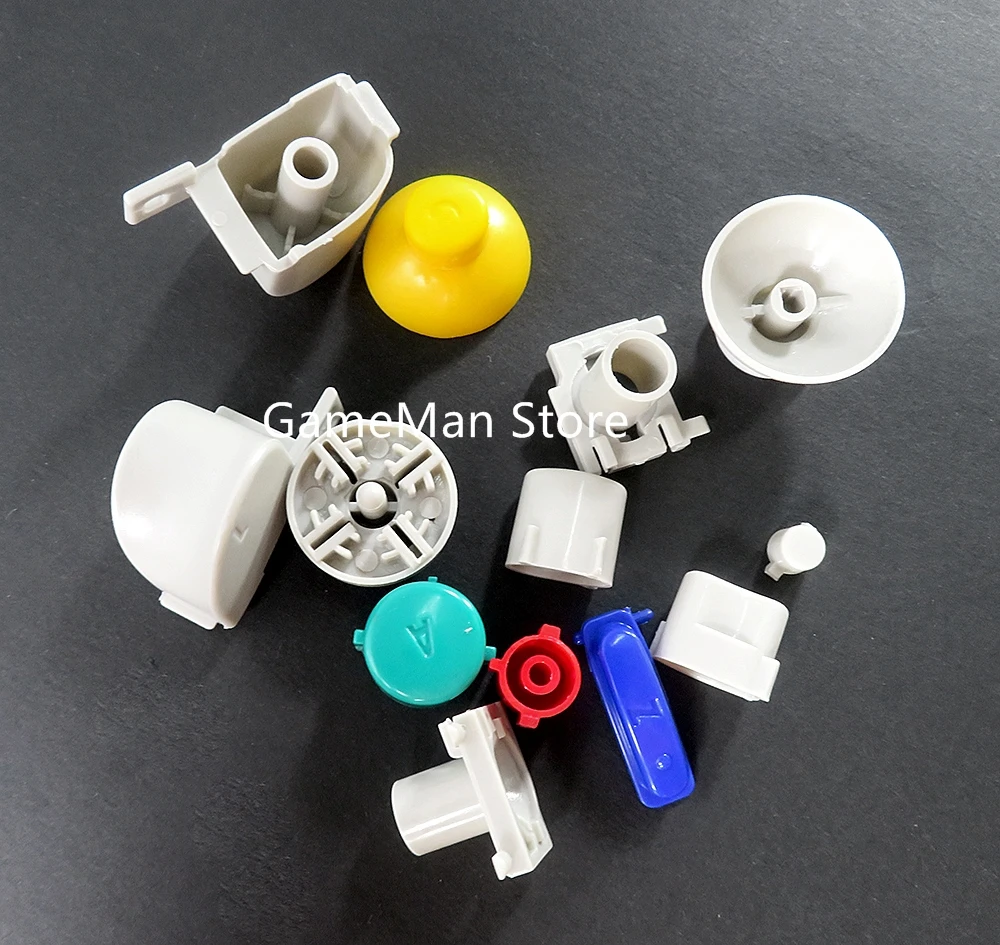 1 Juego para controlador Nintend NGC, teclas de botón táctiles de pulgar coloridas, tapa de cubierta de Joystick de juego L R ABXY Z, botones de teclados