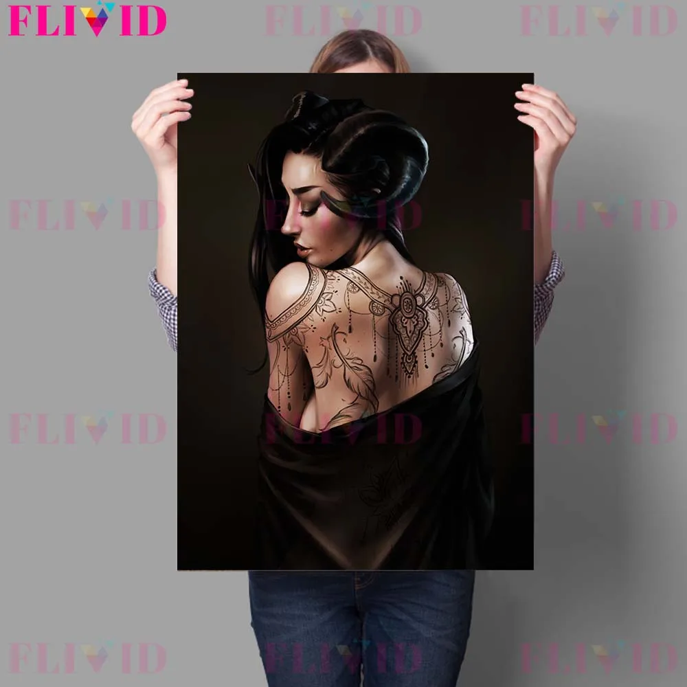Dark Shadows Witch Art Prints Witchcraft And Demons Wall Art Canvas Painting Abstract Poster And Prints Home Decoration Unframed