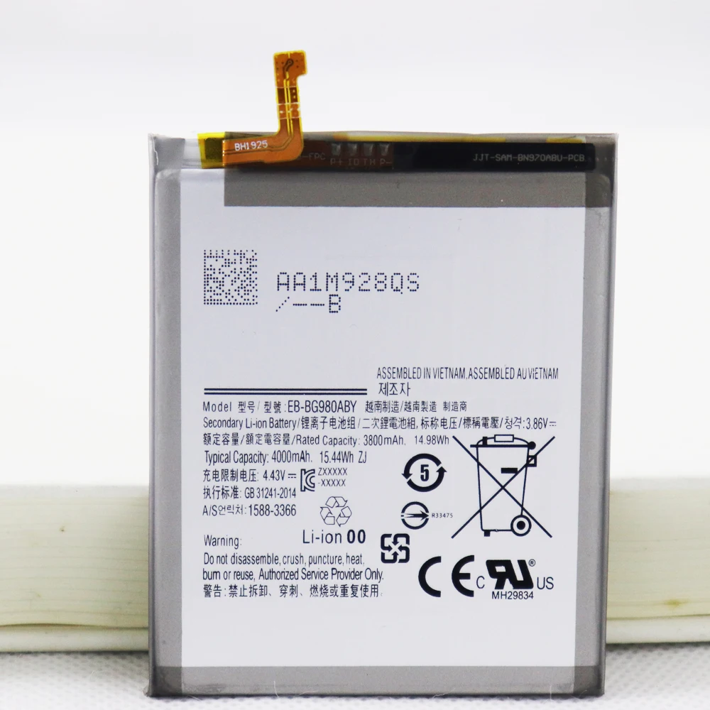 

5pcs/lot Eb-bg980aby battery for Samsung Galaxy S20 sm-g980 4000mAh smartphone