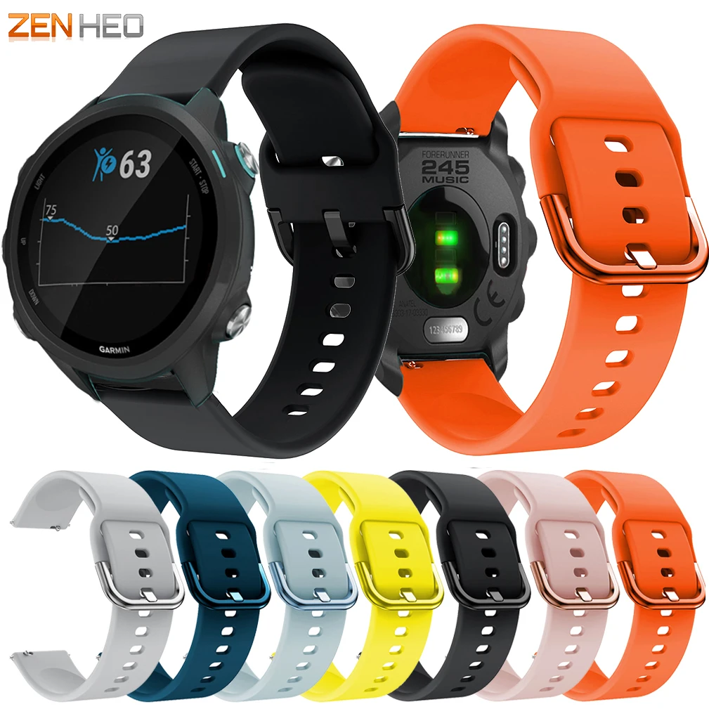 20mm Silicone Watchband For Garmin Forerunner 645 245 245M Replacement Wrist Band Strap For Samsung Galaxy Watch Active