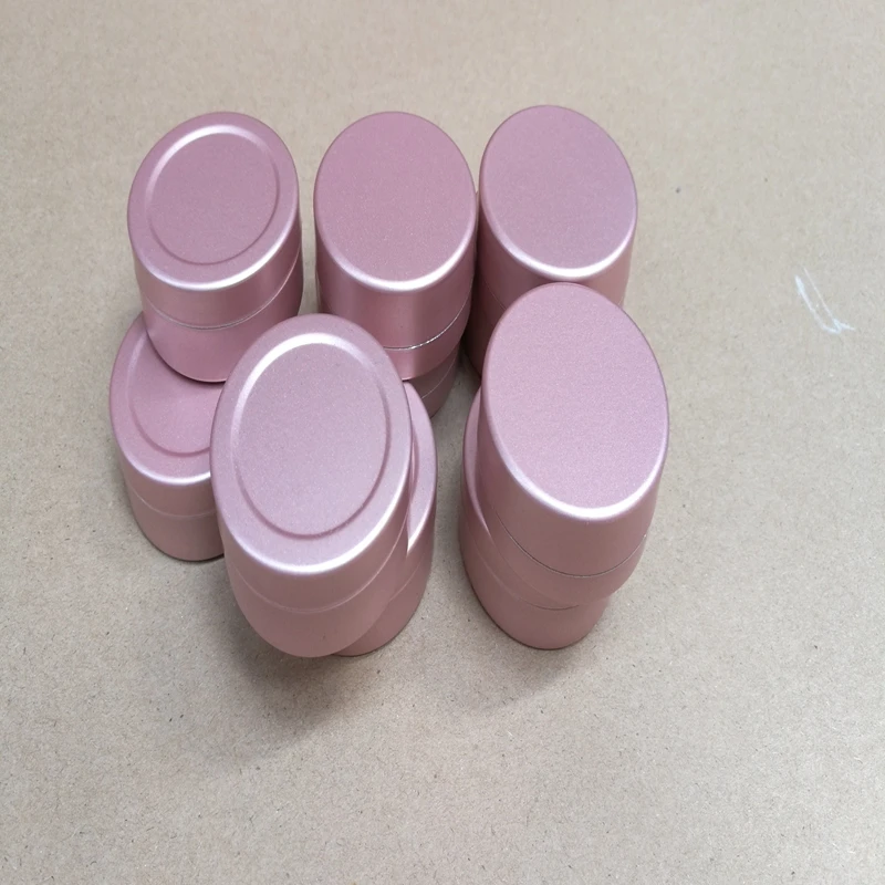 

100pcs/lot 20g Metal Box 20ml Aluminum Jar lip gloss Container Tea Tin Cosmetics Packing bottle Pink silver Jars