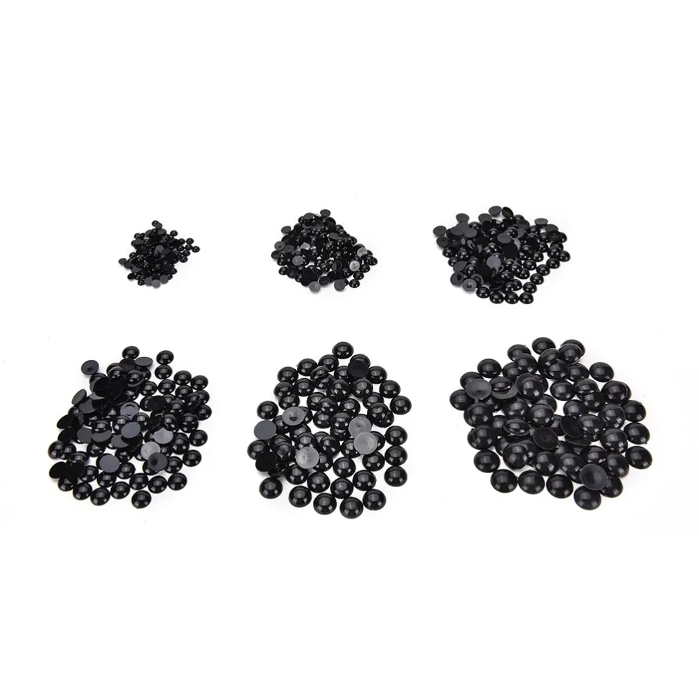 Plastic 100 Pcs/Set Safety Eyes For Teddy Bear Doll Animal Crafts Half Round Stuffed Animal Dolls Accessories Black