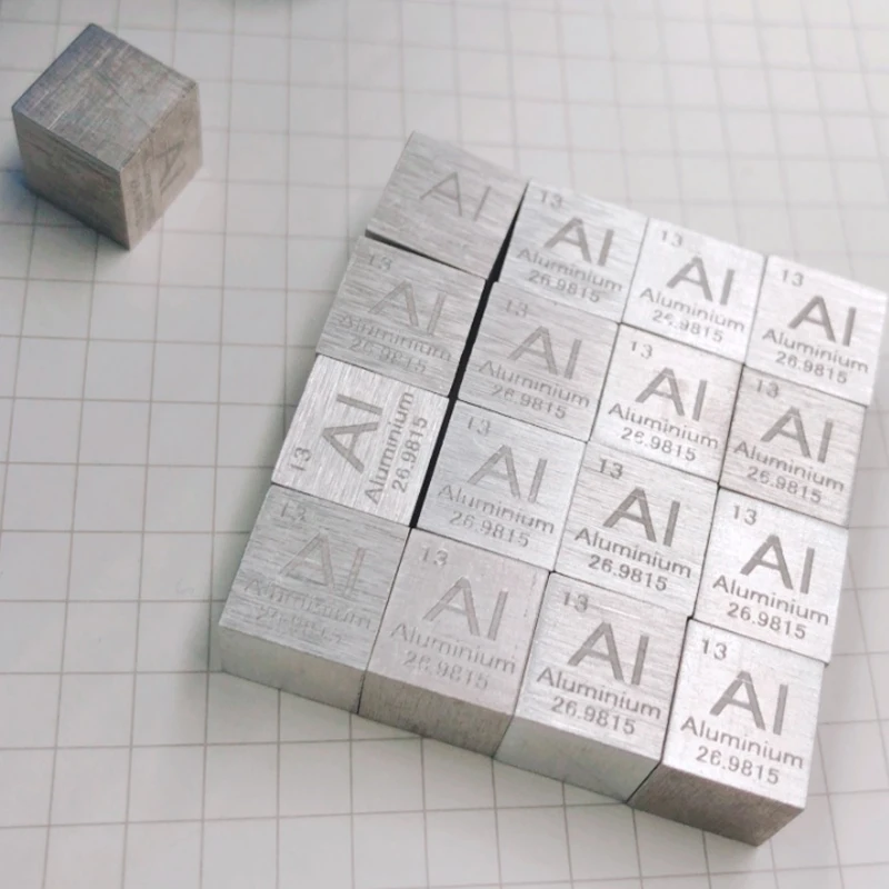 99.99% Nhôm Khối Lập Phương Độ Tinh Khiết Cao Nhôm 4N Kim Loại Nhôm Định Kỳ Cube 10Mm 2.7G Al Tuyệt Vời Nguyên Tố Bộ Sưu Tập