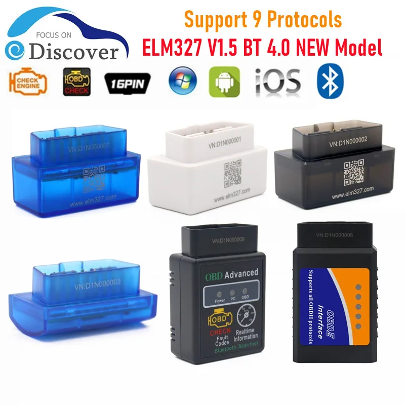 ELM327 V1.5 super mini OBD2 Diagnostic Interface Bluetooth 4.0 for IOS/Android  ELM 327 Code Reader Tool Support multi-brand car