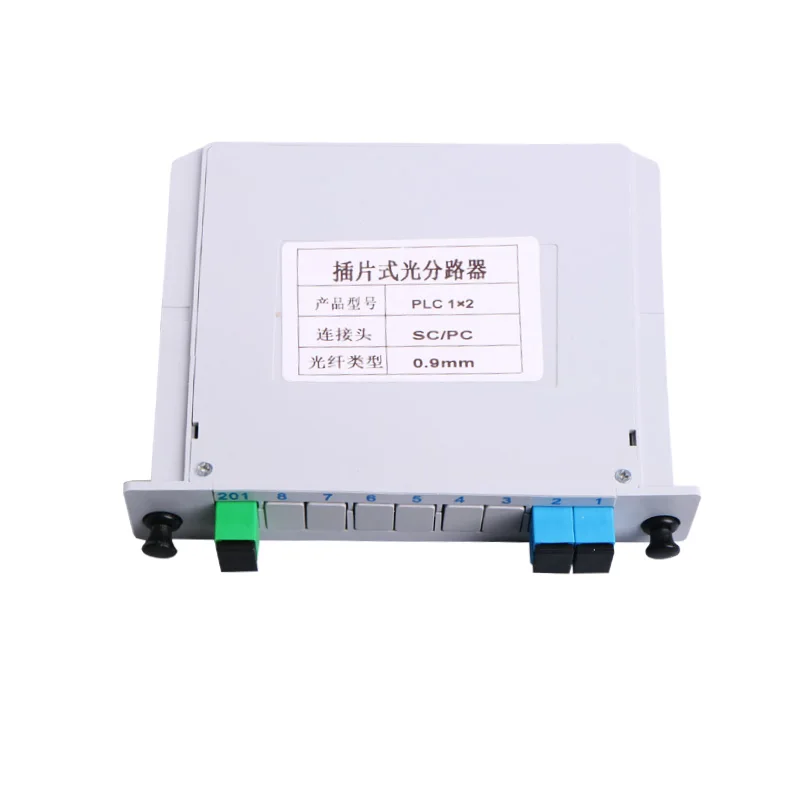 10PCS SC APC/UPC PLC 1X2 splitter Fiber Optical Box FTTH PLC Splitter Box with 1X2 Planar Waveguide Type Optical Splitter