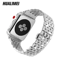 Stainless Steel Diamond Strap for Apple Watch Band 38 41 40mm 42 45 44 49mm Luxury Metal Link for iWatch Ultra 8 7 6 SE 5 4 3 2