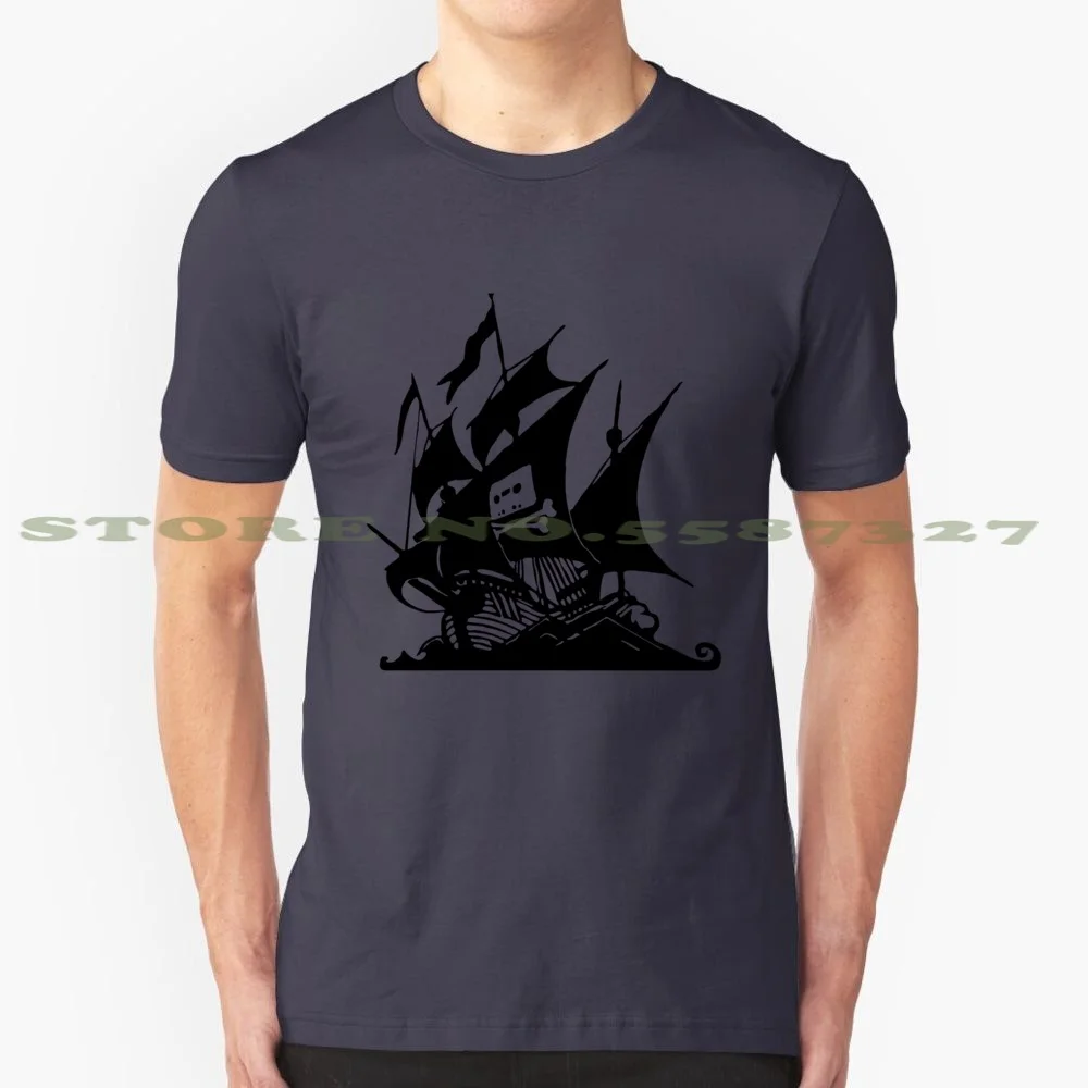 The Pirate Bay - Logo 100% Cotton T-Shirt The Pirate Bay Piratbyr ? N Piratbyran Kopimi Copyleft Pirate Party Tpb