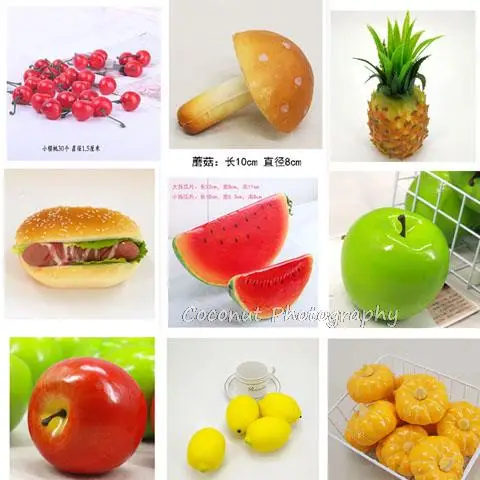 Kokosnoot Pasgeboren Fotografie Props Simulatie Groenten En Fruit Set Plastic Nep Fruit Model Ornamenten Home Decoratie Props