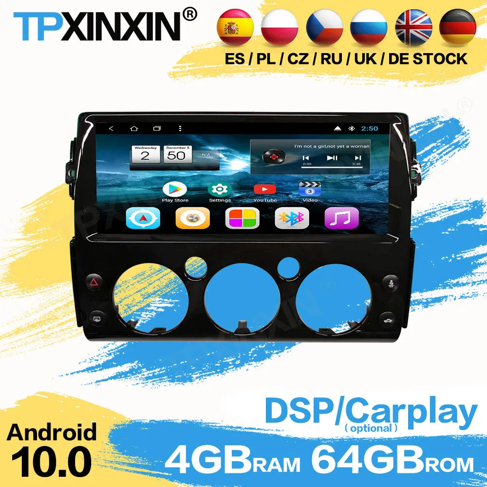 64GB Carplay 2 Din Car Radio Stereo Receiver Android For Toyota FJ Cruiser GPS Navigation Player Video Receiver IPS Head Unit