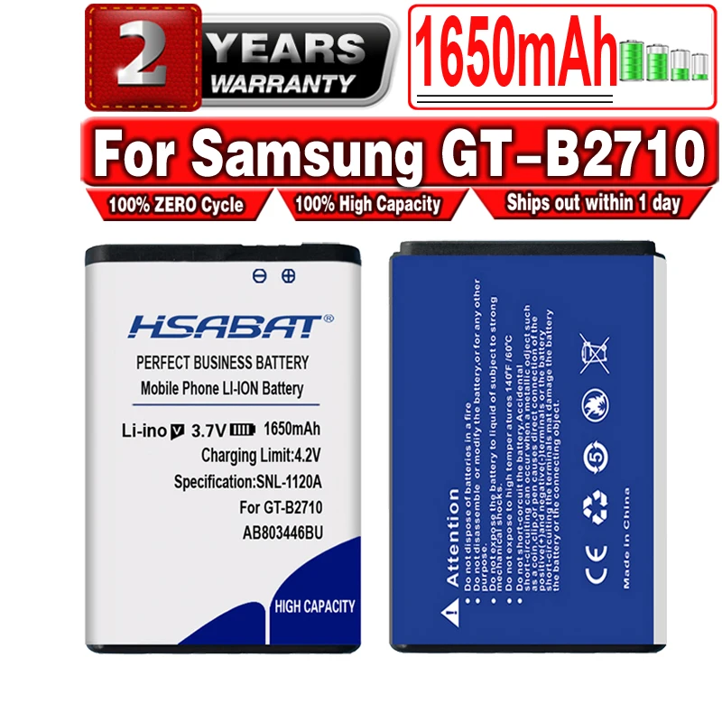 HSABAT AB803446BU AB803446BA 1650mAh Battery For Samsung GT-B2710 Xcover