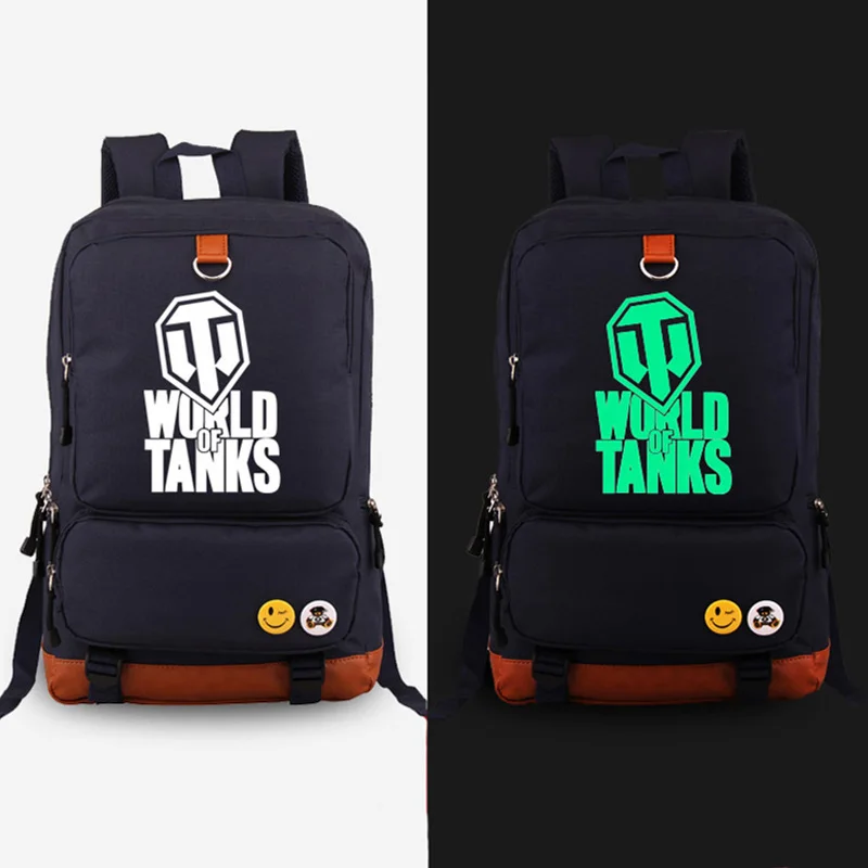 Game WORLD OF TANKS Luminous Travel Bagpack Oxford Men's Backpacks School Bags for Teenagers Laptop Daypack Boys Daypack