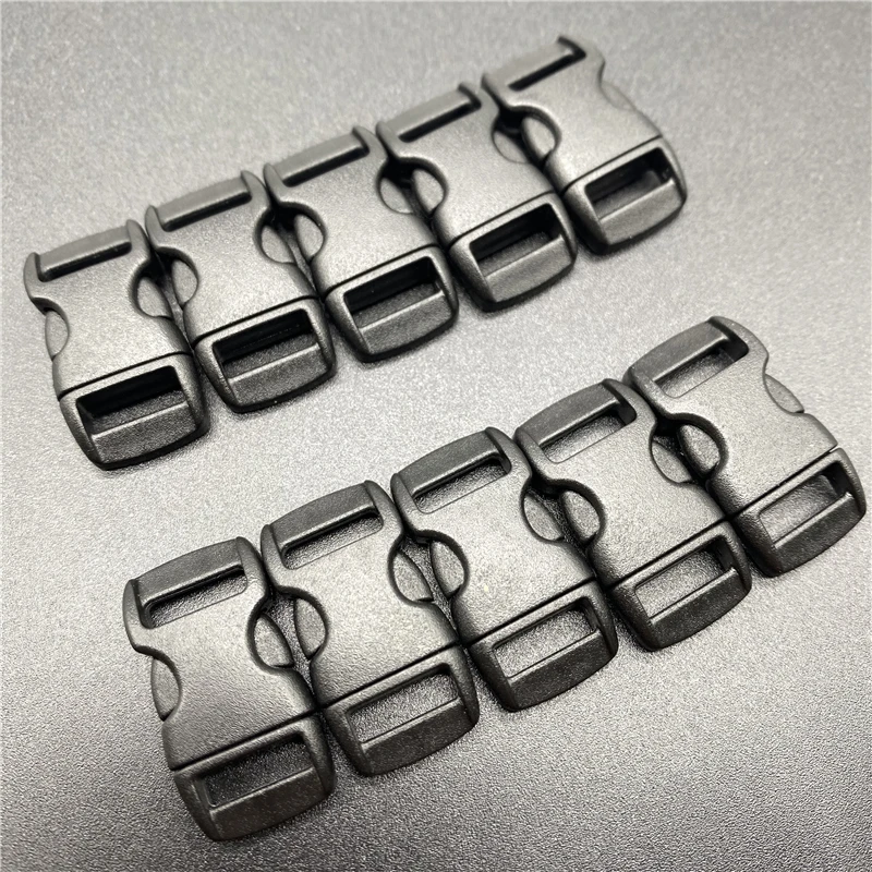 10pcs/Lot 10mm Inside Diameter Of Contoured Side Release For Paracord Bracelet Plastic Buckle DIY Pet Release Buckle