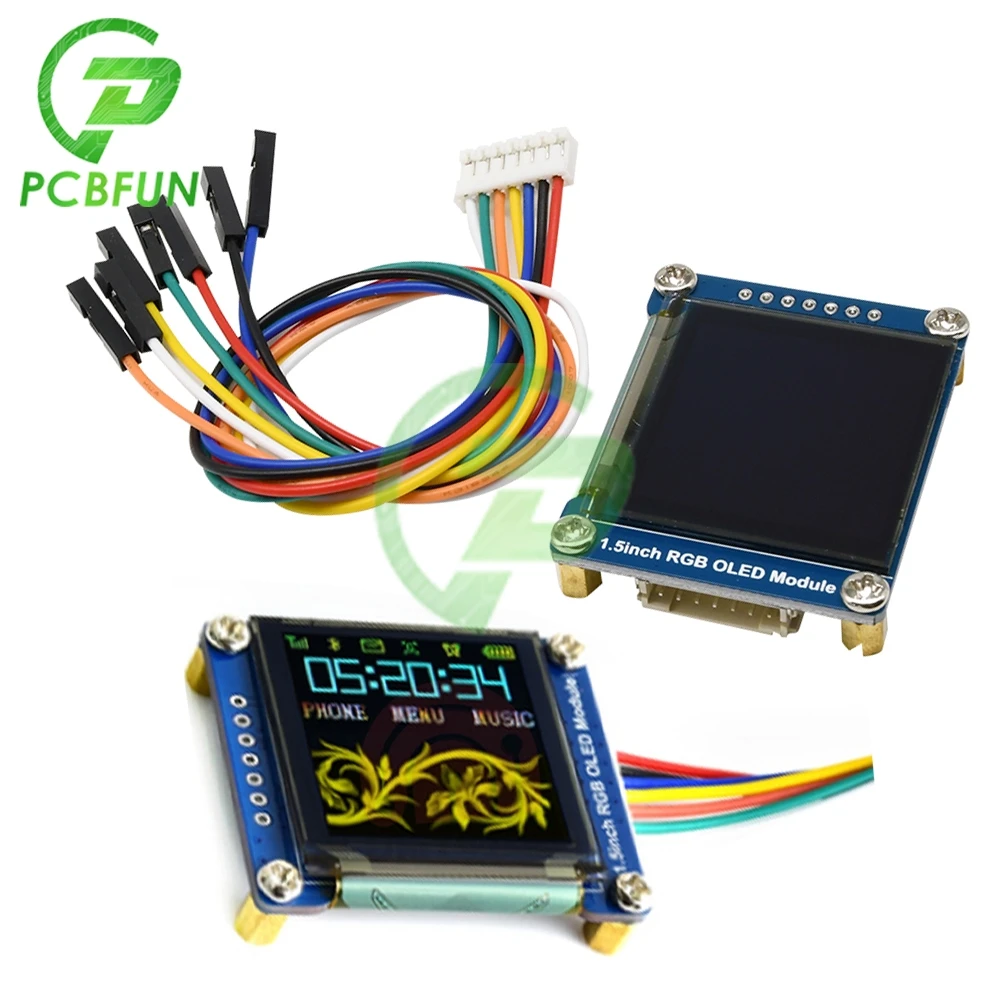 1.5 Inch 65K RGB OLED 4B Display Expansion Board Module 128x128 SSD1351 SPI I2C IIC for Raspberry Pi LCD Screen Board 3.3V-5V