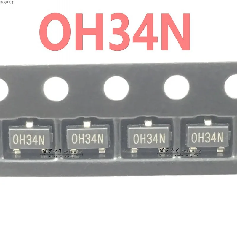 10pcs 100% orginal new OH34 SOT-23 Unipolar Hall switch element S-pole induction Hall sensor OH Ouzhuo real stock