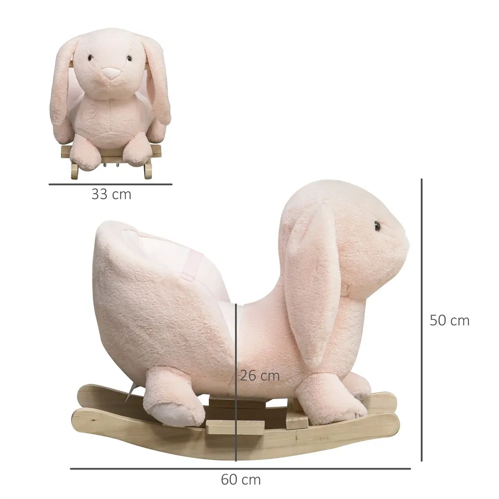 Image 3: Cheval à bascule Homcom Lapin pour bébés de 18 à 36 mois avec son et ceinture de sécurité