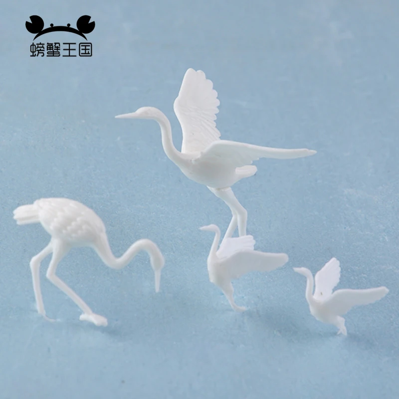 

Модель птицы 5 шт., пластиковая игрушка ручной работы, красно-Венецианский журавль, миниатюрная модель, строительная разметка