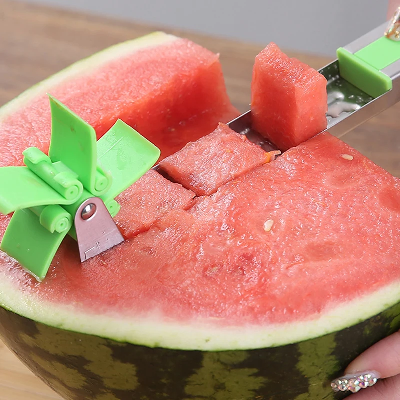 Watermelon Slicer Cutter Tongs Corer Fruit Melon Stainless Steel Tools NEW Watermelon Cut Refreshing Watermelon Cubes Kitchen