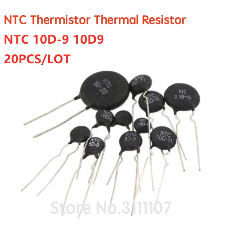 

20PCS/LOT NTC Thermistor Resistor NTC 10D-9 10D9 Thermal Resistor