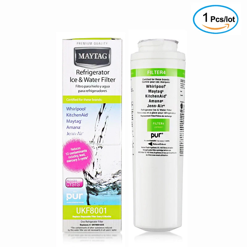 متوافق مع فلتر Maytag UKF8001 ، مناسب لـ 4396395 ، EDR4RXD1 ، UKF8001AXX ، UKF 8001P ، 469006 ، puriclin II ، 1 pack