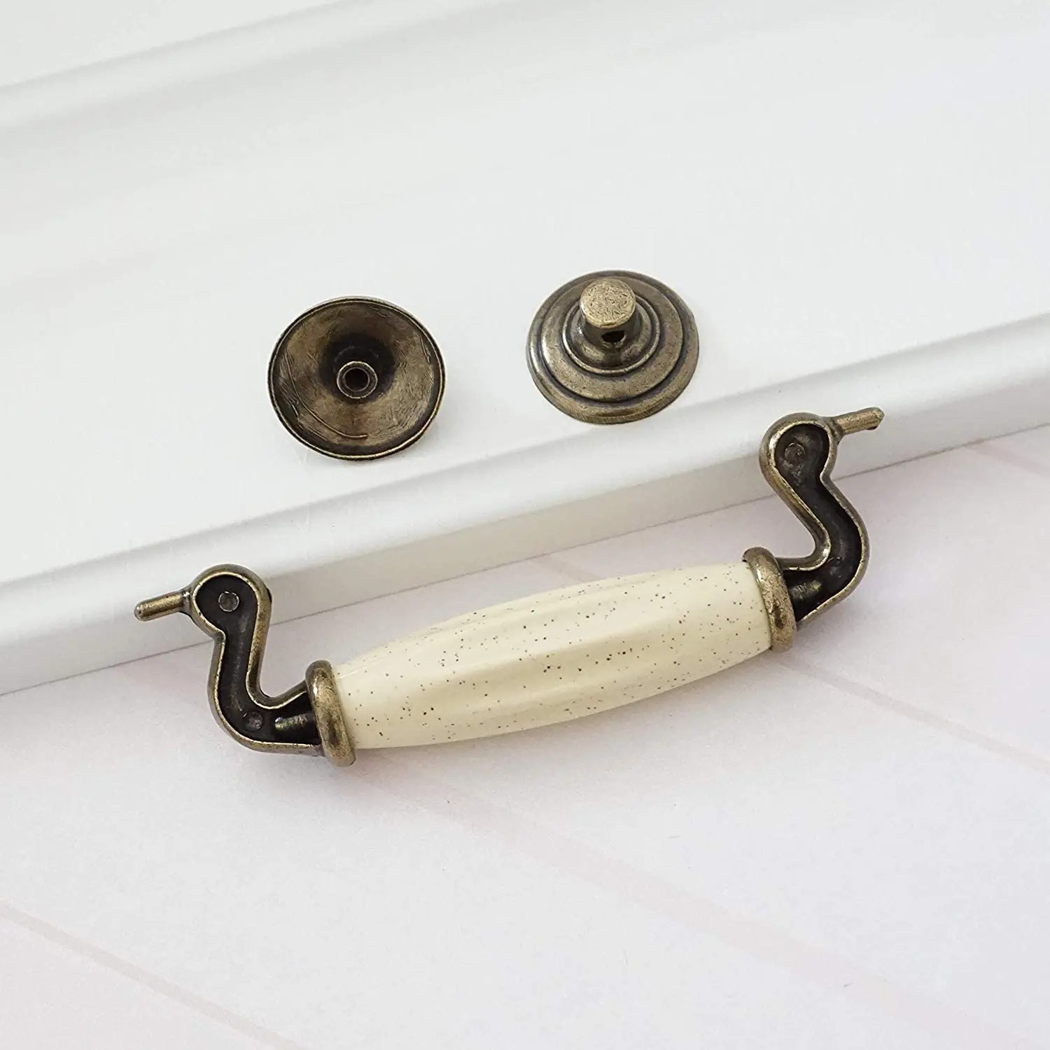 MFYS Ceramic Antique Bronze Furniture Handles Vintage Knobs and Handle for Cabinets and Drawers Retro Cabinet Hardware Door Knob