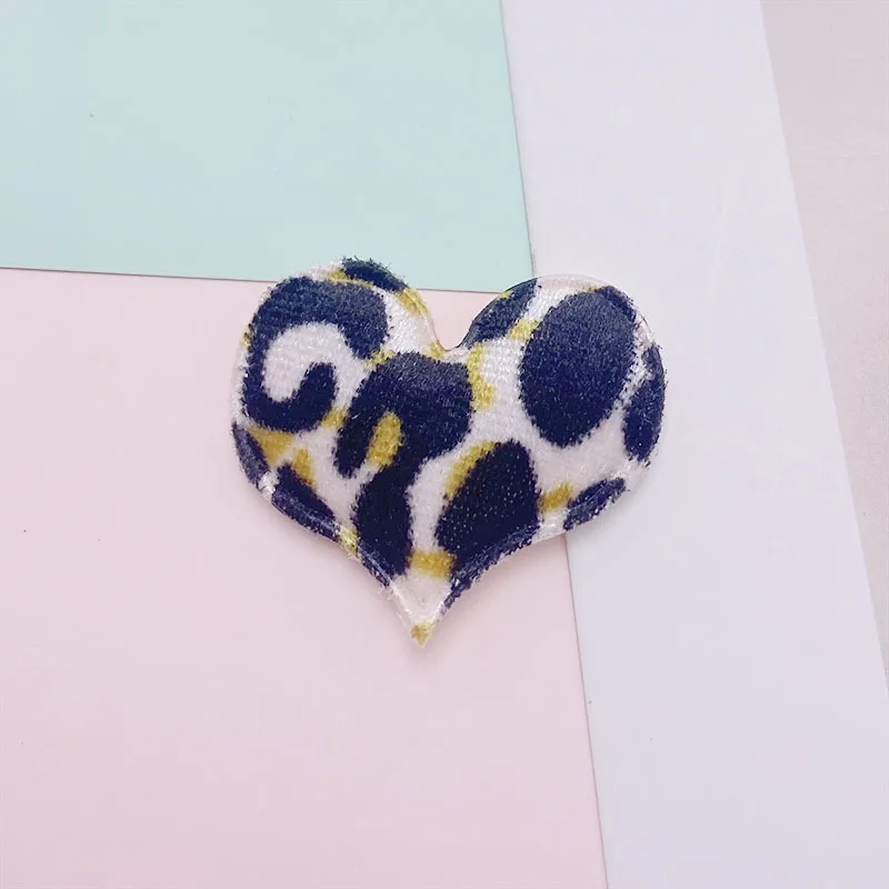 35 Stück/Set 4,5*3,5CM Filz-Leopardenherz-Applikation zum Aufnähen für Kleidung, Hüte, Nähzubehör, DIY Haarspangen-Zubehör, Patches – Detail 2