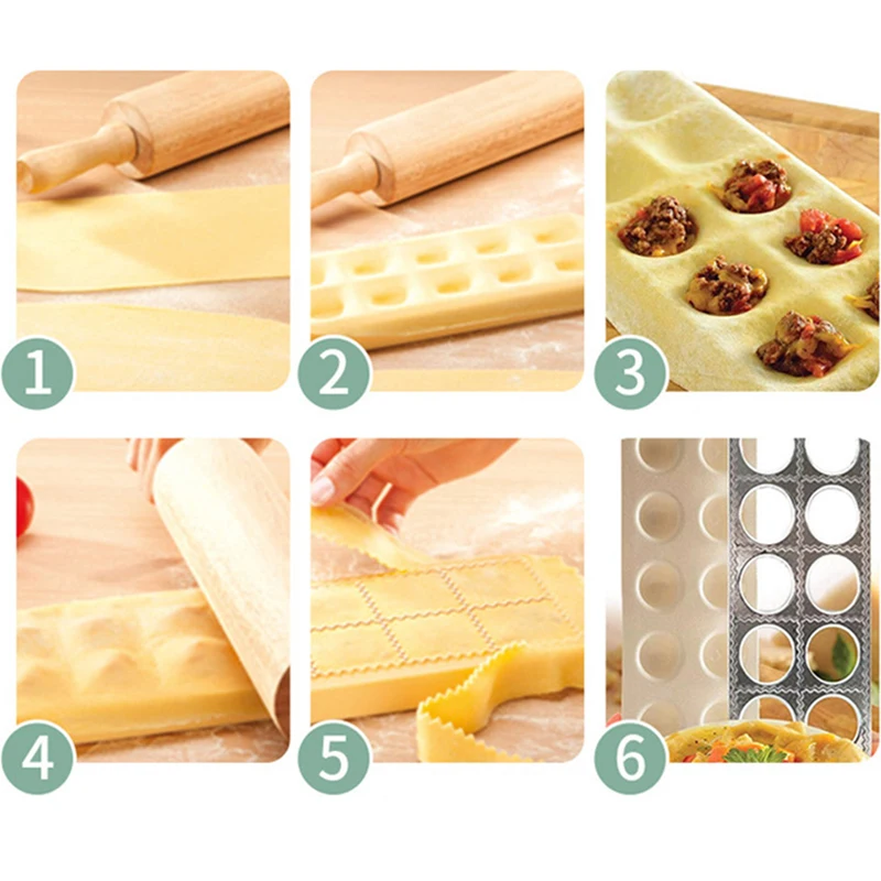 Plastic And Alloy Ravioli Maker 12 Holes Ravioli Mold Tray Pelmeni Pasta Maker Kitchen Aid Pasta Tool Dumplin Mould Press   0116