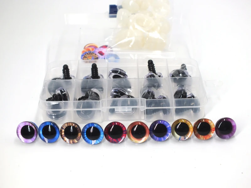 30Pcs สีผสมพลาสติกสัตว์ Safety Eyes สำหรับของเล่นโครเชต์ตุ๊กตาหมีตุ๊กตาหมีสำหรับตุ๊กตาหัตถกรรม Amigurumi อุปกรณ์เสริมกล่อง