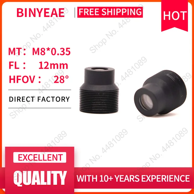 QILENS M8 obiektyw FL 12mm otwór zawleczki obiektyw z aperturą F1.6 Mini CCTV HD 2.0 megapikselowy obiektyw do kamery bezpieczeństwa obiektyw