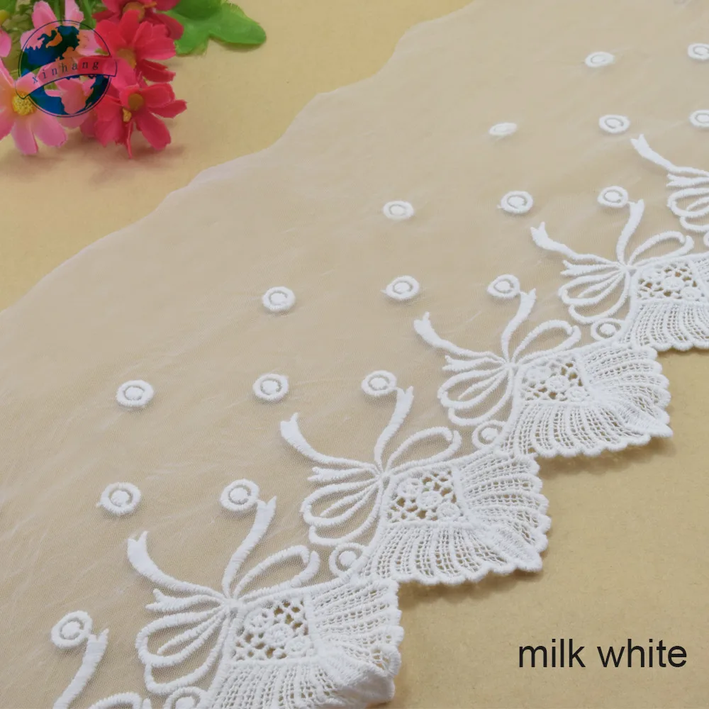 21 سنتيمتر عرض القطن الأبيض التطريز الدانتيل حافة الفرنسية الشريط النسيج جبر Diy الزخارف الحياكة الزفاف الخياطة اكسسوارات # 4186