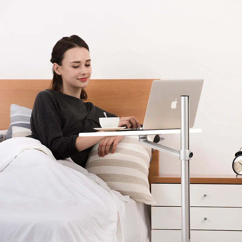 Movable UP-8T Aluminum 7-20 inch Laptop Floor Stand Height Adjustable bedside Lapdesk Sofa Desk for Tablet PC Notebook MJ1103