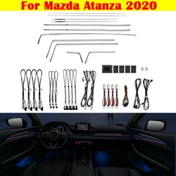 Car Ambient Light Set Decorative 64-Color illuminated Atmosphere Lamp LED Strip For Mazda 6 Atanza 2017-2020 Button Control