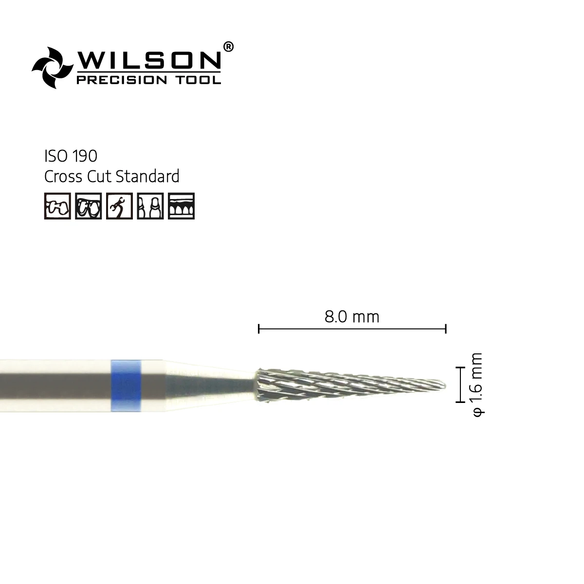 WilsonDental 5000326 Pieza De Baja Velocidad Tungsten Carbide Burs for Trimming Plaster/Acrylic/Metal