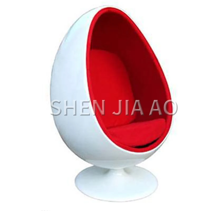 1PC Single Elliptical Ball FRP Egg Chair Modern Hotel Club Leisure Space Chair Egg Shape Lounge Chair Creative Shape Chair