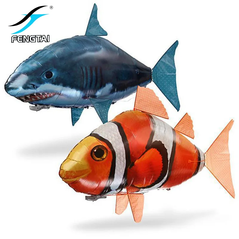 Remote Control Flying Shark Toy Clown Nemo Fish Balloons Inflatable Helium RC Air Swimming Plane UFO Flash LED Airplane