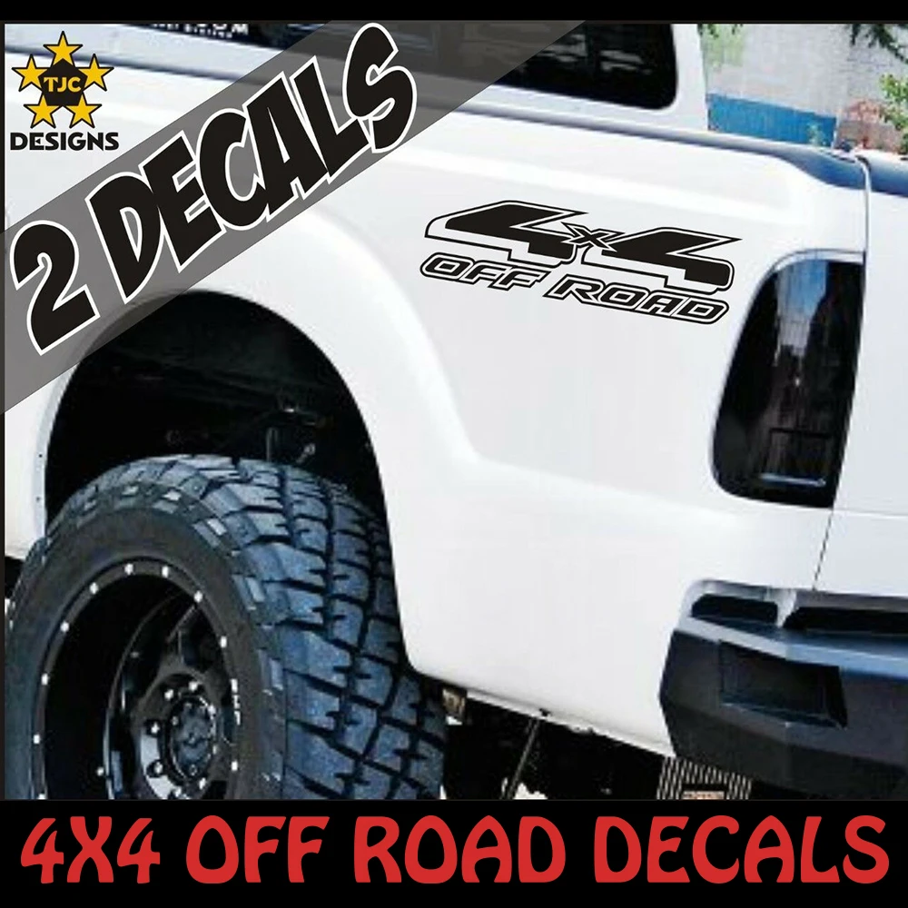 2Pcs 4x4 Off Road Truck Bed Car Decal Sticker Set for Ford F-150 Super Duty F-250 Ranger Vinyl Decor