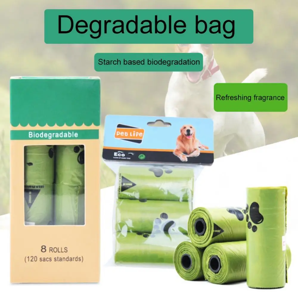 1/3/8 Roll Pet Dog-Poop Bags Dispenser Collector Scoop Holder Cat Pooper Scooper Bag Pet Dog-Poop Bags Cats Waste Garbage Pouch