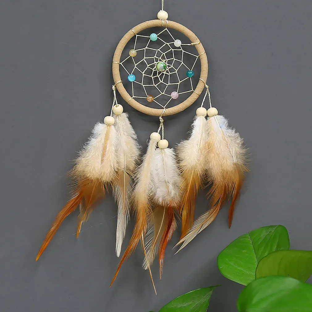 Tassel Dream Catcher Decoration For Car Ornaments Room Decor Dreamcatchers Wall Hanging with Rattan Bead Feathers Wind Chimes