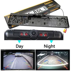 License Plate Frame Backup Camera IR/LED Night Vision Car Rear View Camera with 170° Viewing Angle Waterproof Backup Came