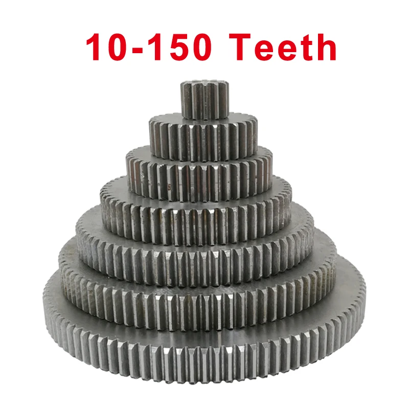 1 Piece spur Gear 1M52/53/54/55/56/57/58/59T rough Hole 8mm pinion gear 45#carbon steel Material motor gear Total Height 10mm