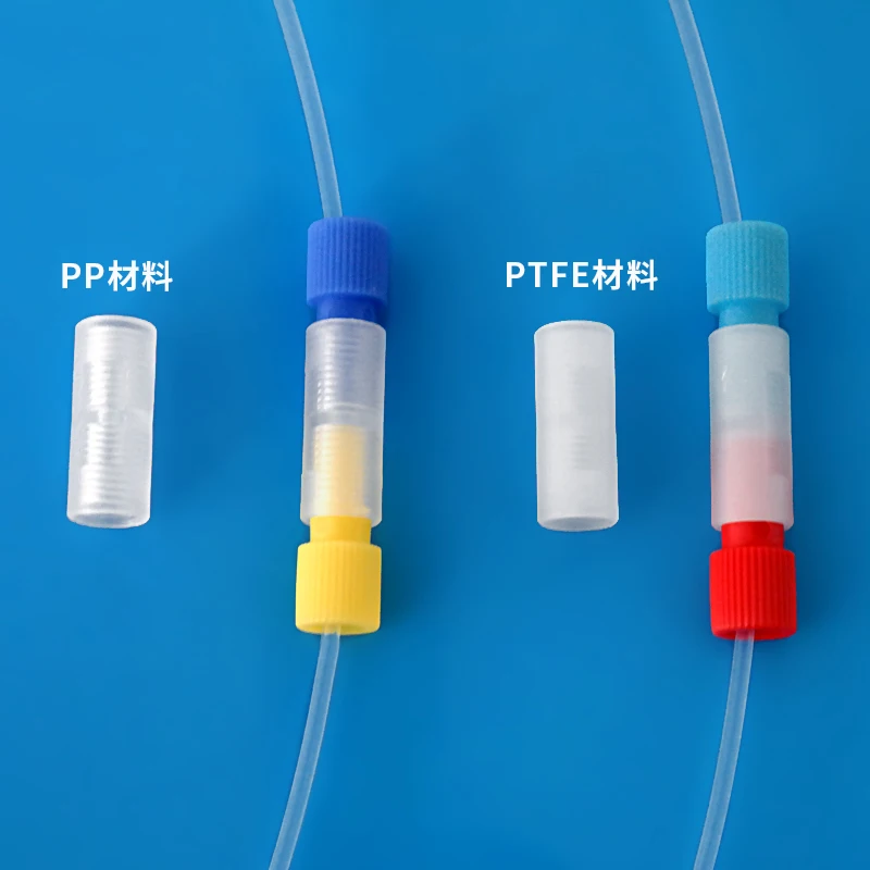 PP PTFE Connector Straight Union 1/4-28 Internal Threads Quick Connection Fittings High Quality