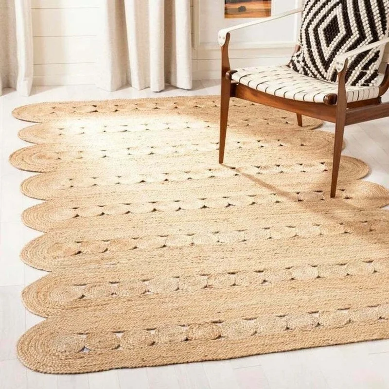 

Rug 100% Natural Jute Living Room Area Rug Braided Style Rug Handmade Reversible Rustic Look Carpet Room Decoration