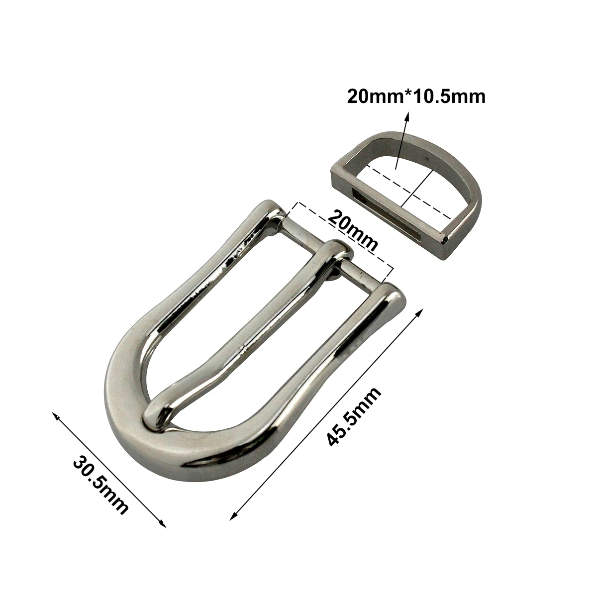 1pcs 20mm Metal Tri Glide Belt Buckle Middle Center Bar Men\'s  Single Pin Buckle Leather Belt Bridle Halter Harness Adjustment