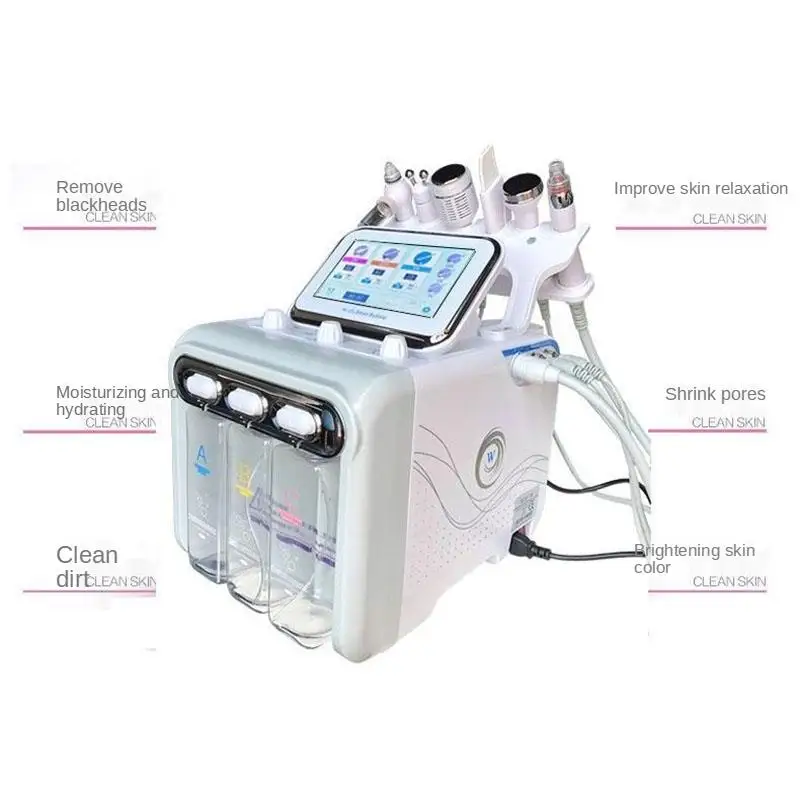 Factory sell Ultrasonic Hydro Dermabrasion RF Lifting Facial Microdermabrasion Machine Acid Peeling LED Mask Salon Spa 7 In 1