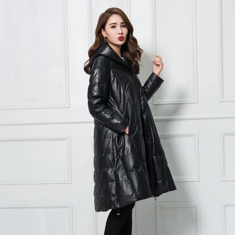 Leather Jacket Women Winter Sheepskin Genuine Leather Down Jackets Women's Duck Down Coat Plus Size Chaqueta Mujer