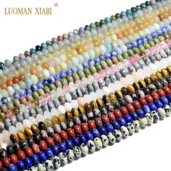 Fine AAA 100% Natural Wheels Round Stone Beads Agate Rose Quartz Lapis lazuli Tiger eye For Jewelry Making DIY Bracelet Necklace