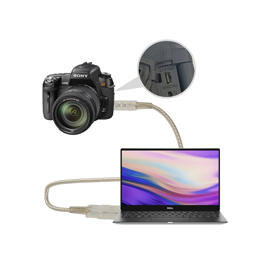 Przewód USB Mini krótki kabel USB 2.0 męski do USB Mini-B kabel ładowarka danych Mini przewód łączący USB do MP3 Mp4 Camera