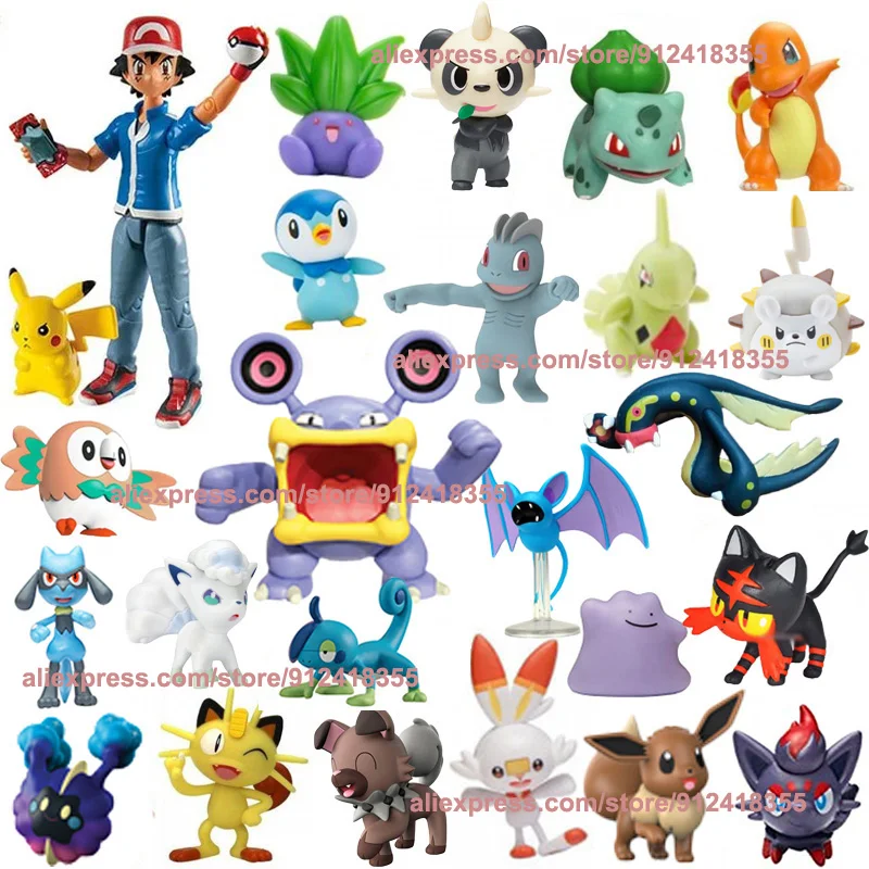 Anime Figures Rockruff Bulbasaur Lucario Squirtle Eevee Pikachu Sobble Vulpix Snorlax Charmander Pokemon Action Figure Dolls Toy